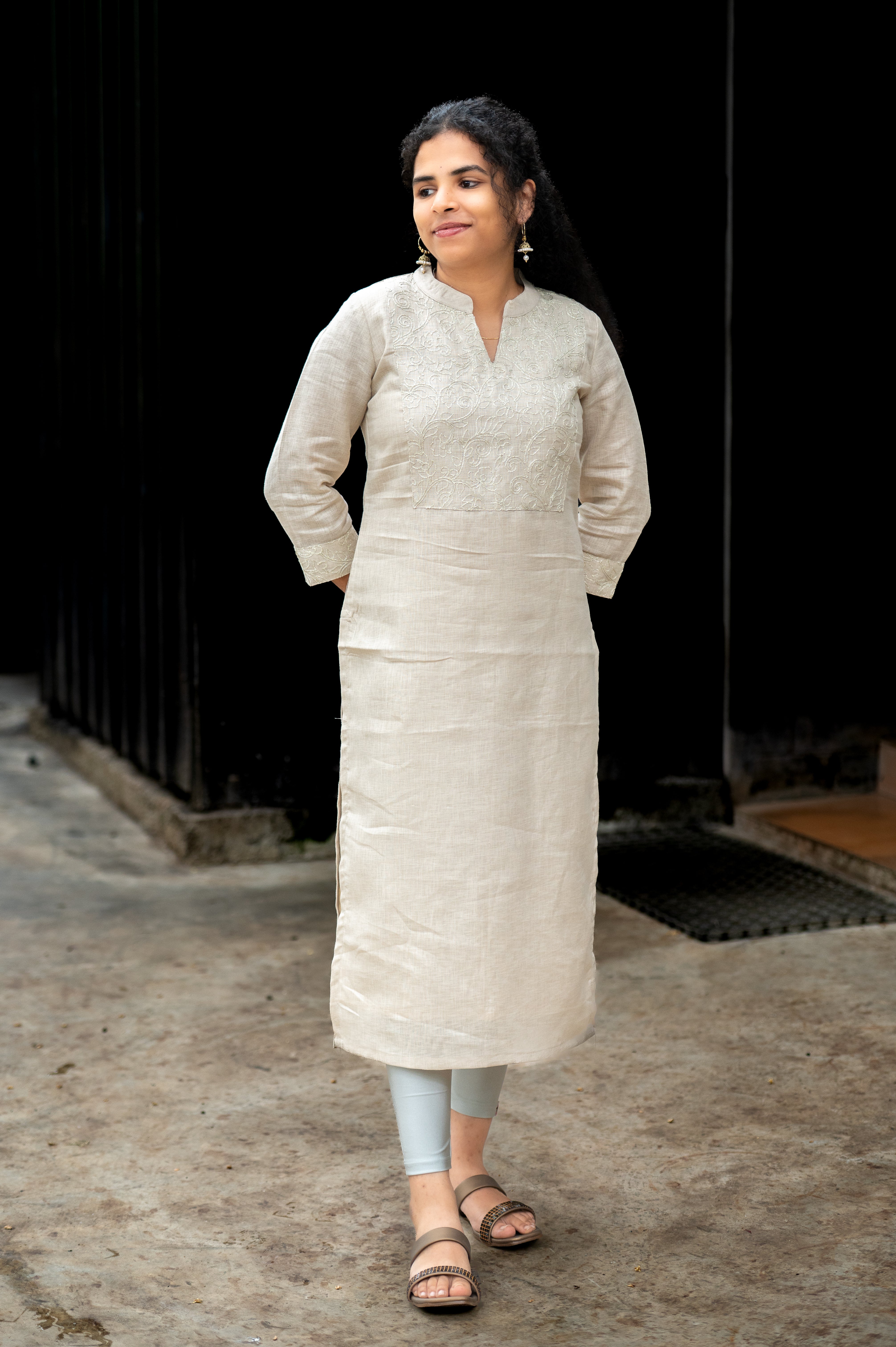 ✨Ivory Grace Embroidered Kurti