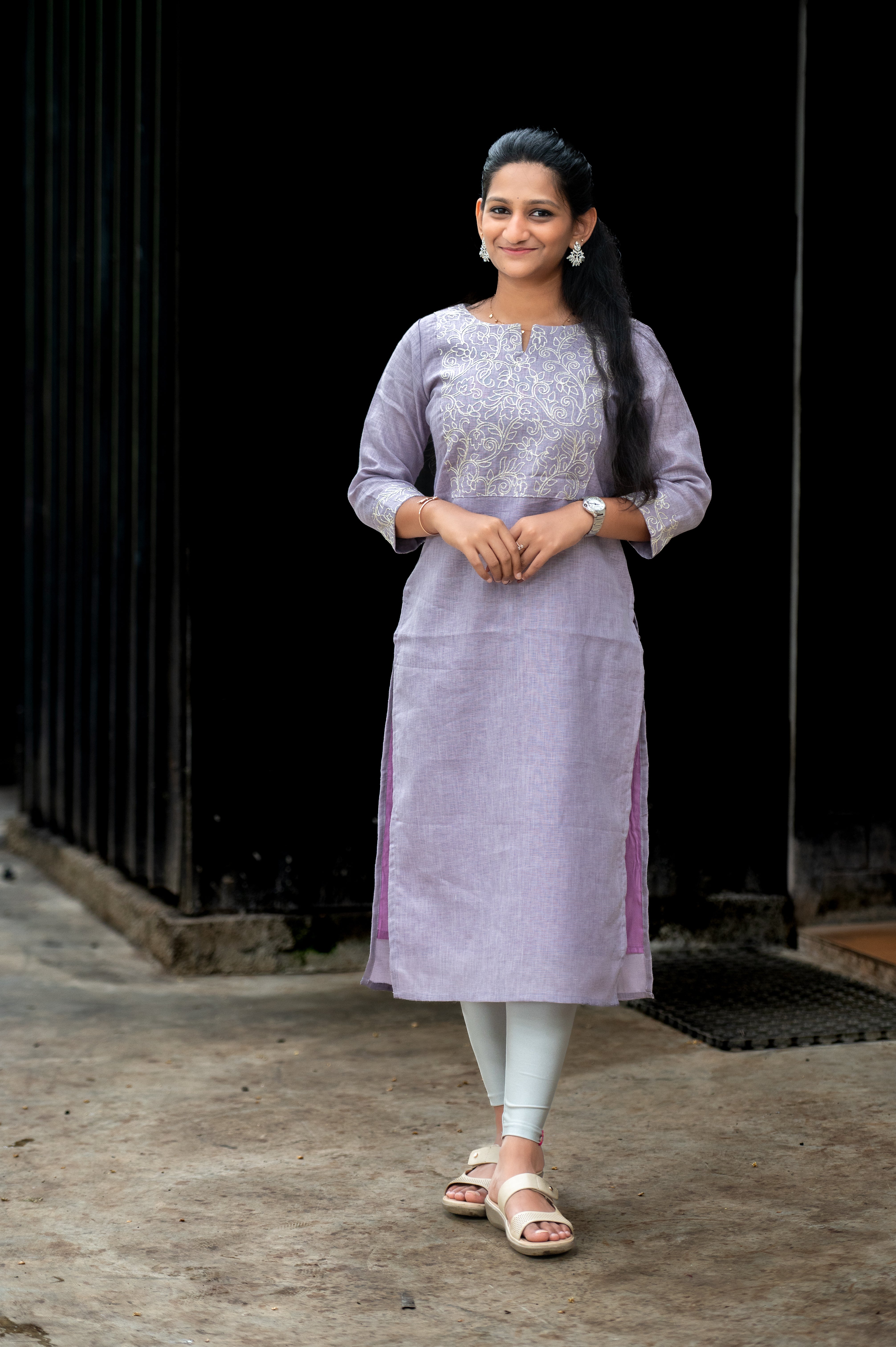 Lavender Mist Embroidered Elegance