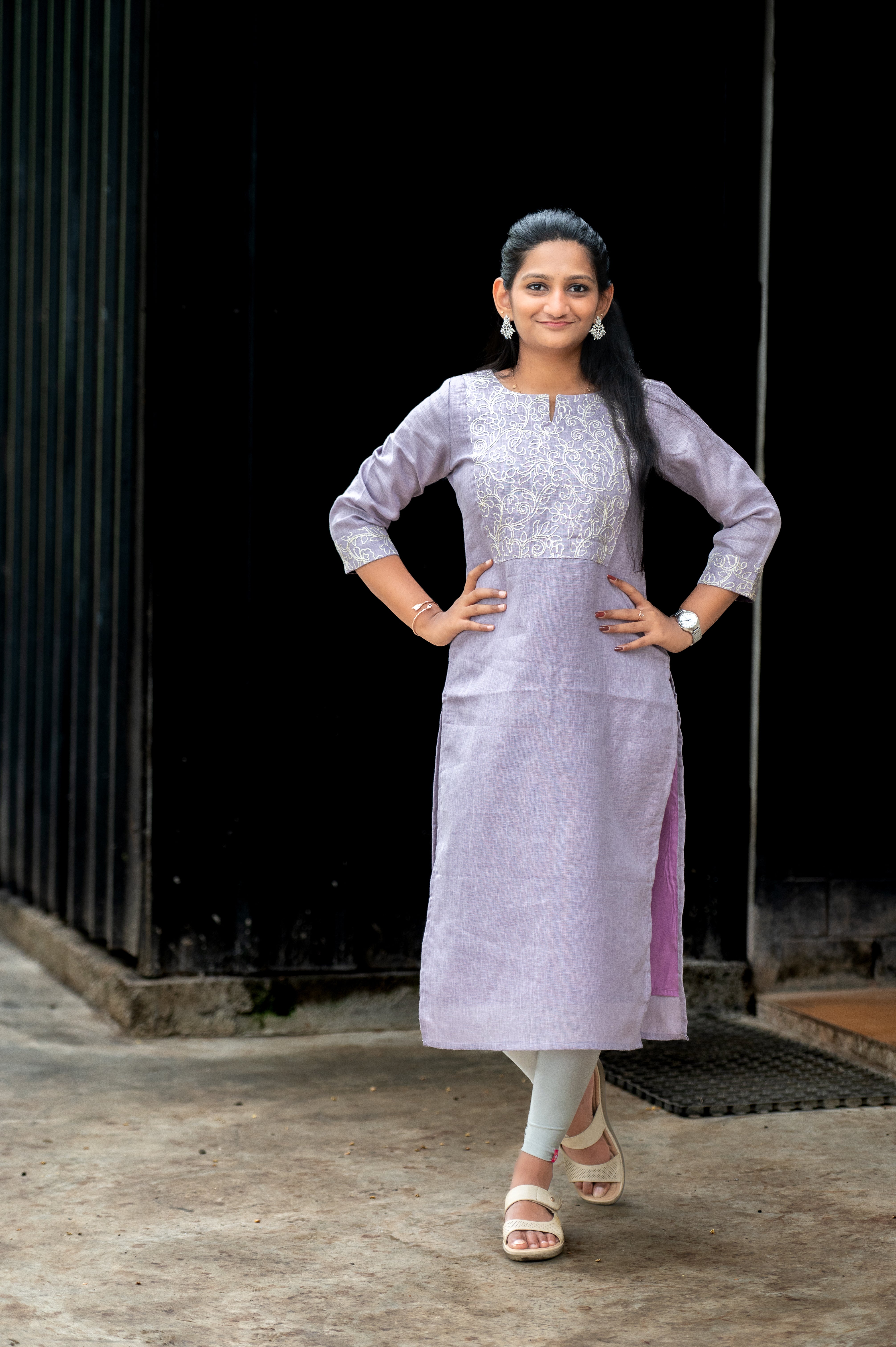Lavender Mist Embroidered Elegance