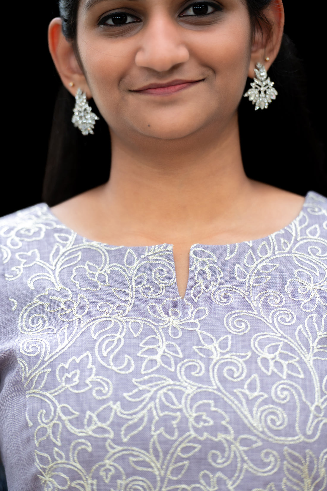 Lavender Mist Embroidered Elegance