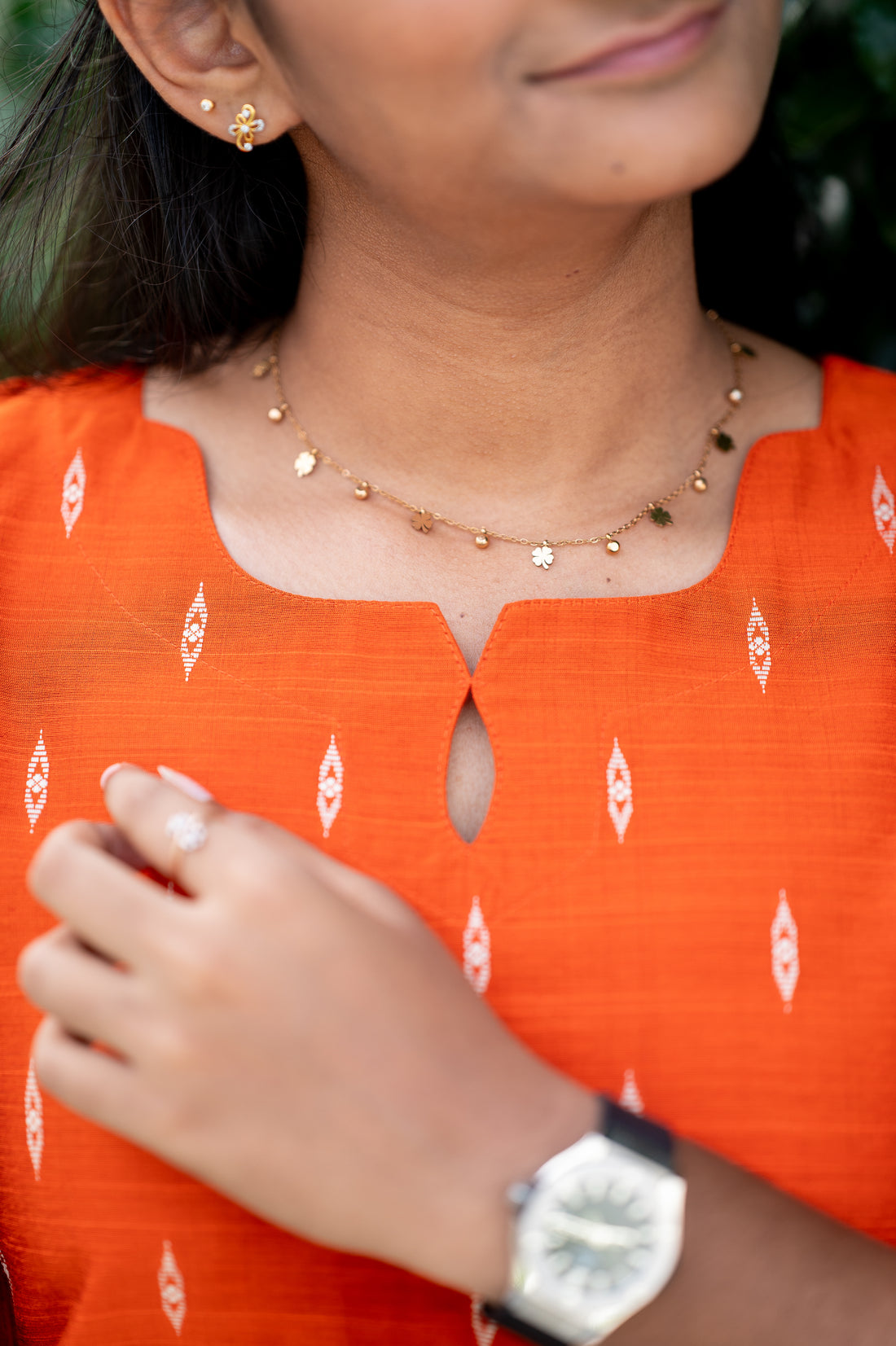 🍊Miranda Orange Charm Ikat Kurti