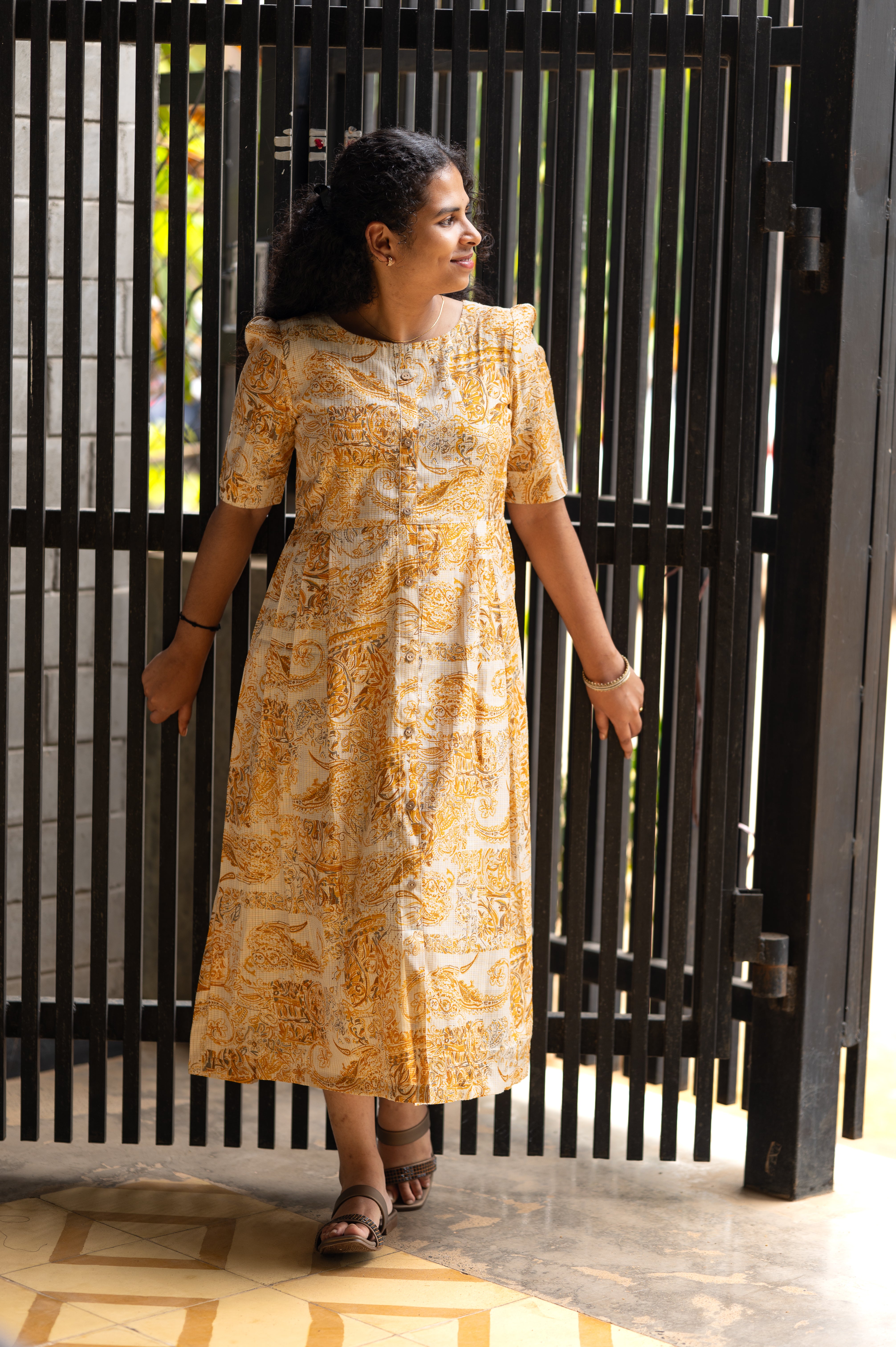🌻 ;Golden Aura Midi Dress