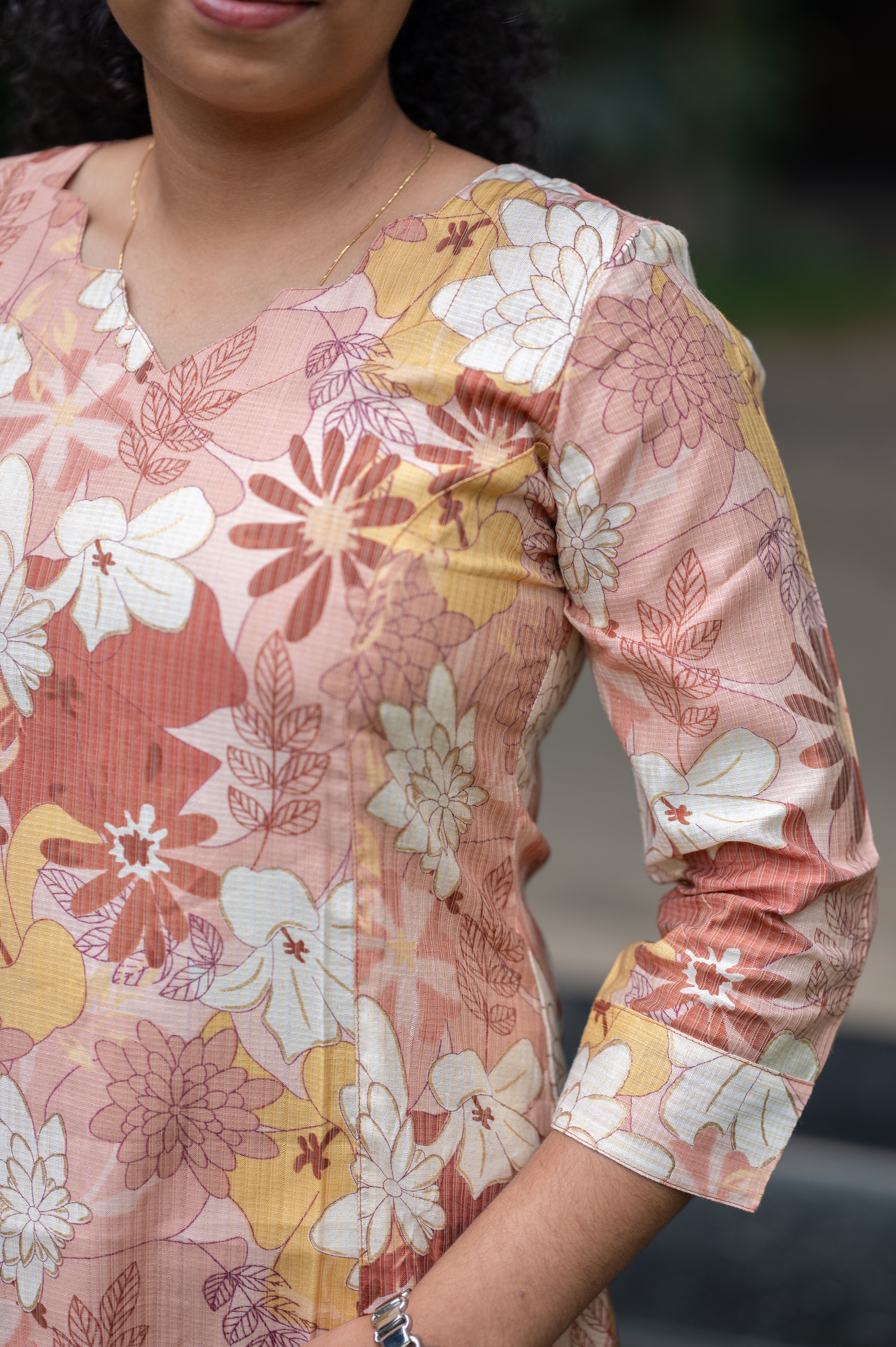 🐿️charming copper Blossom Kurti