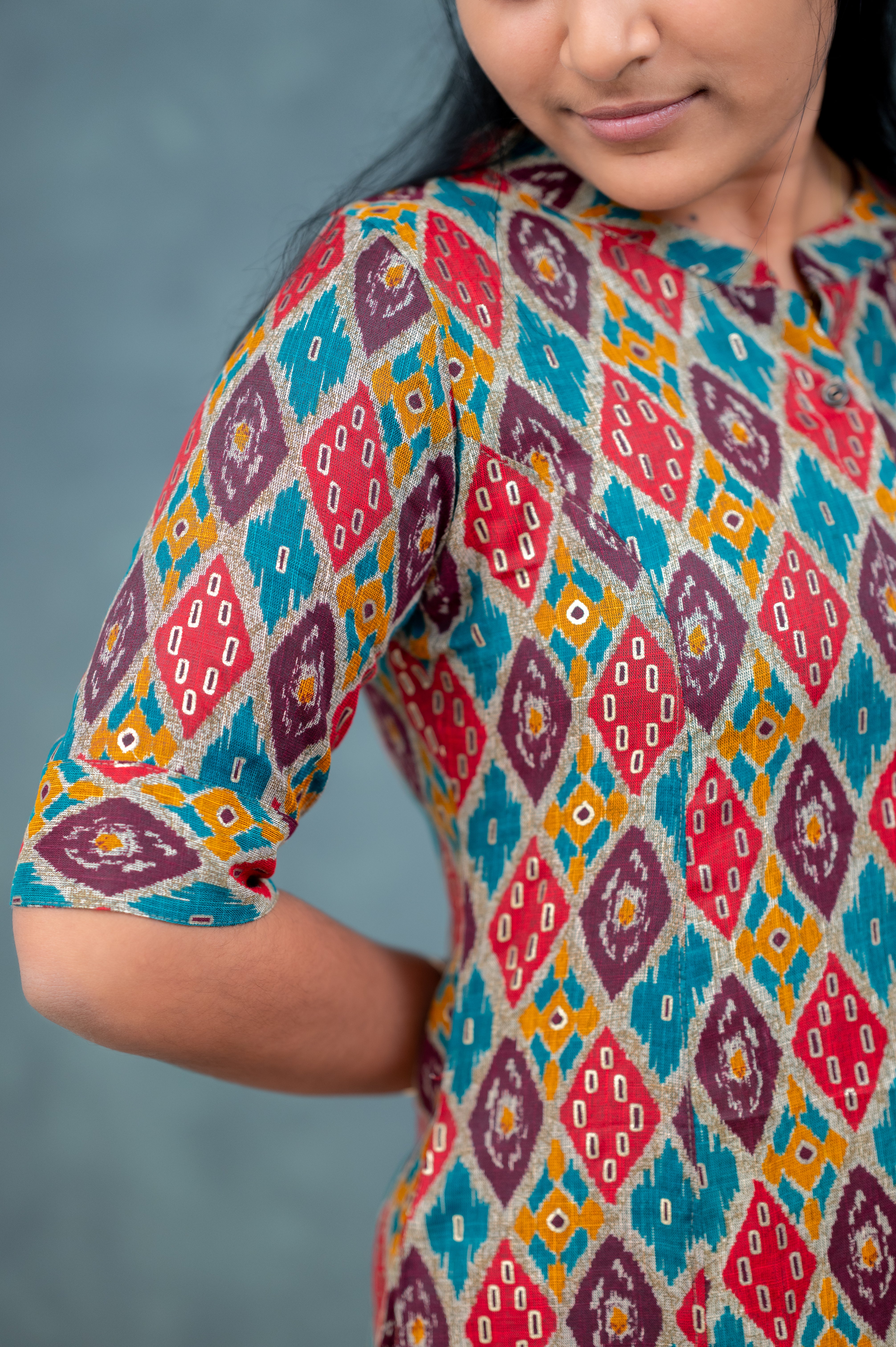 🎨   "Tribal Mosaic Flair" Kurti