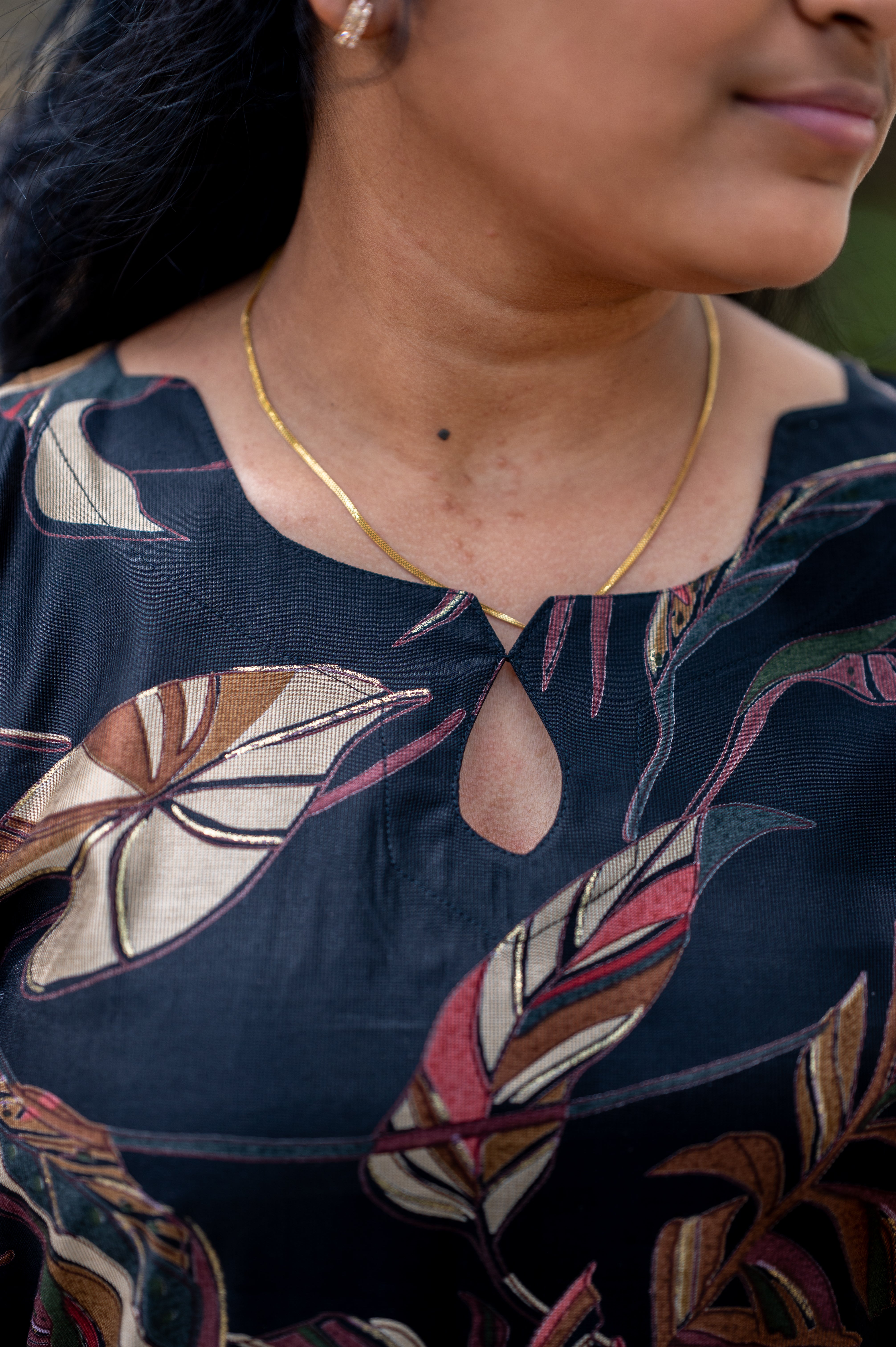 "đź–¤Black Botanical Elegance Kurti"
