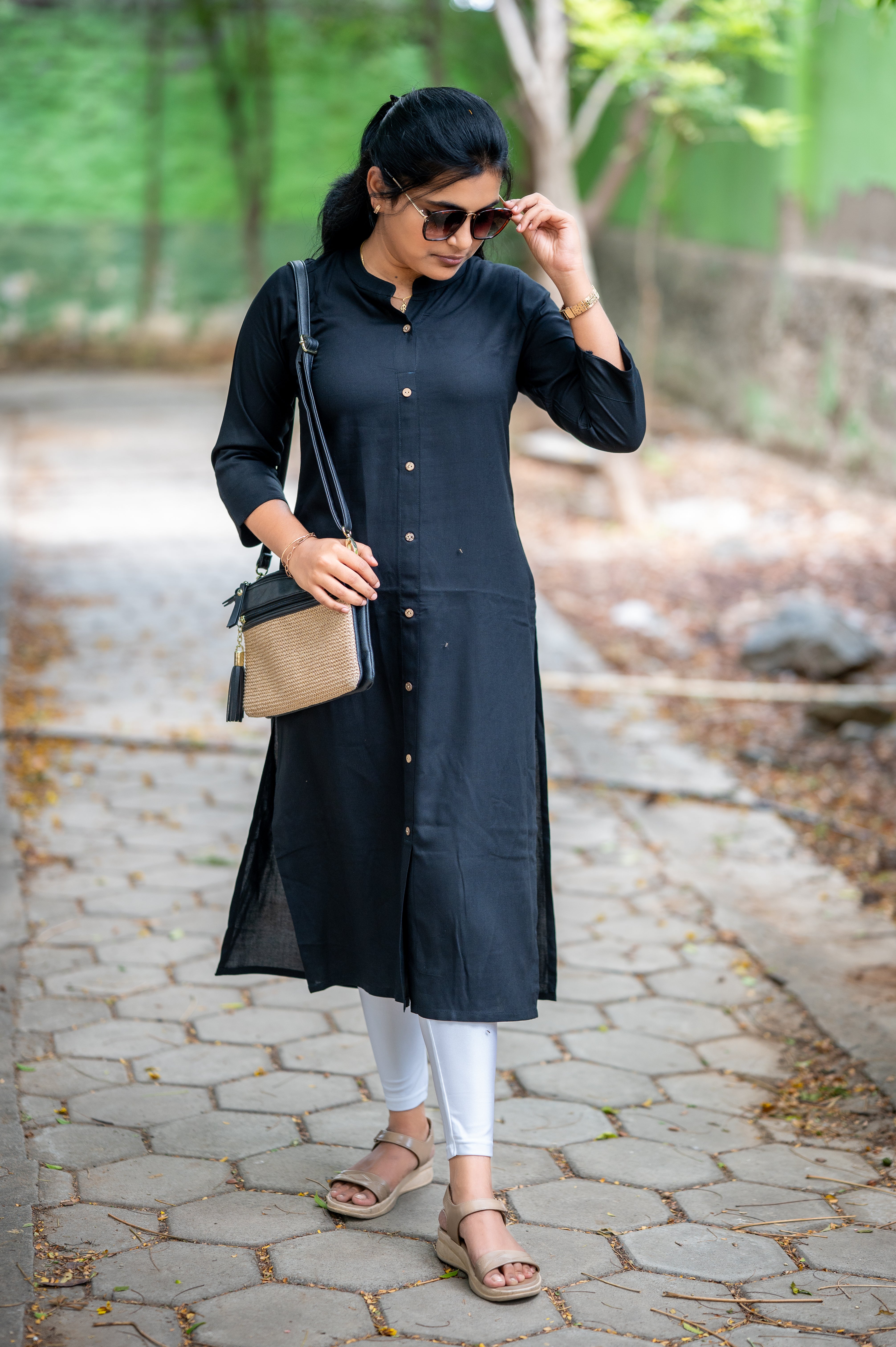 "🖤Classic Black Straight Kurti "