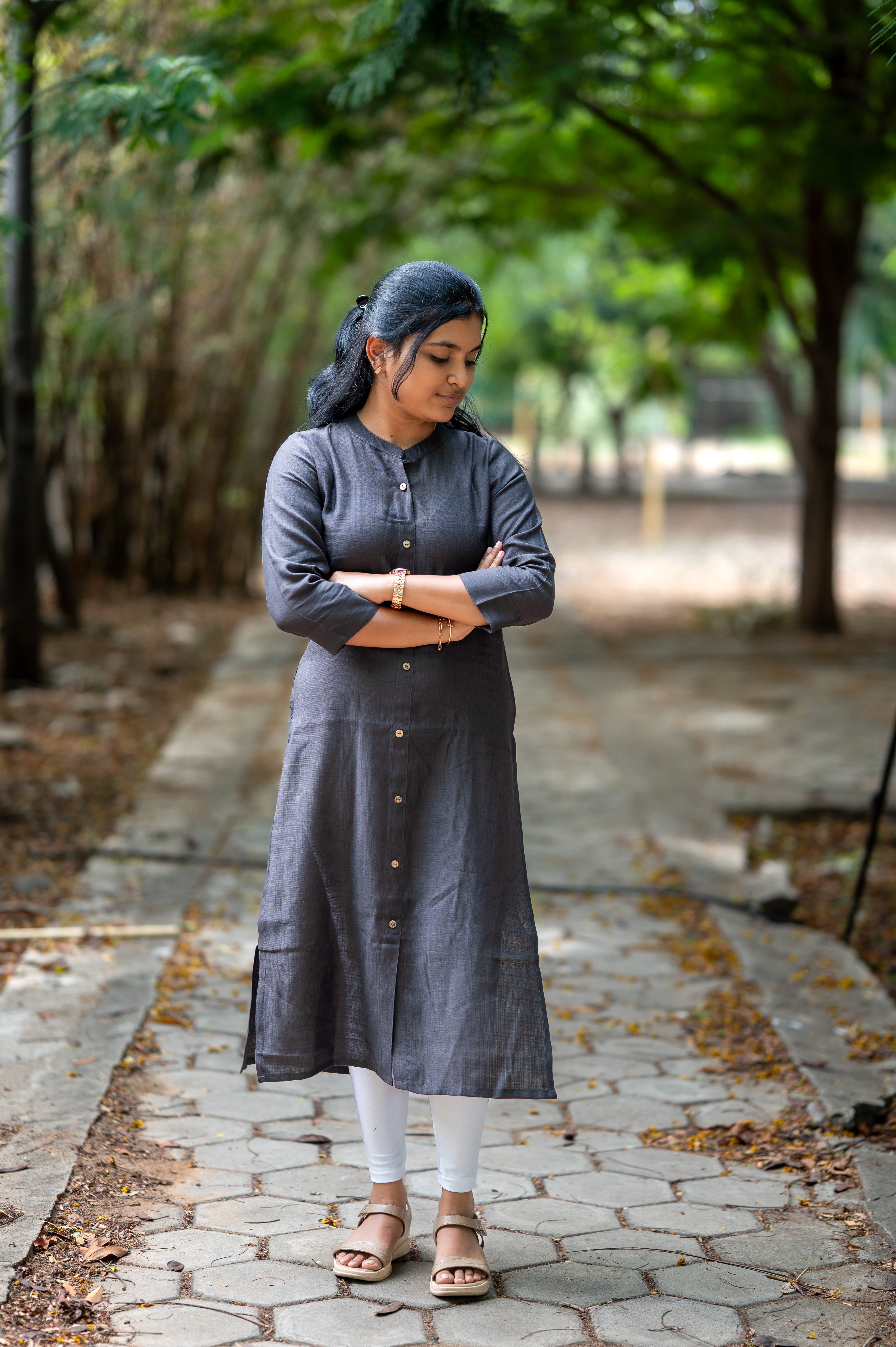 "🩶Charcoal Grey Elegance Kurti"