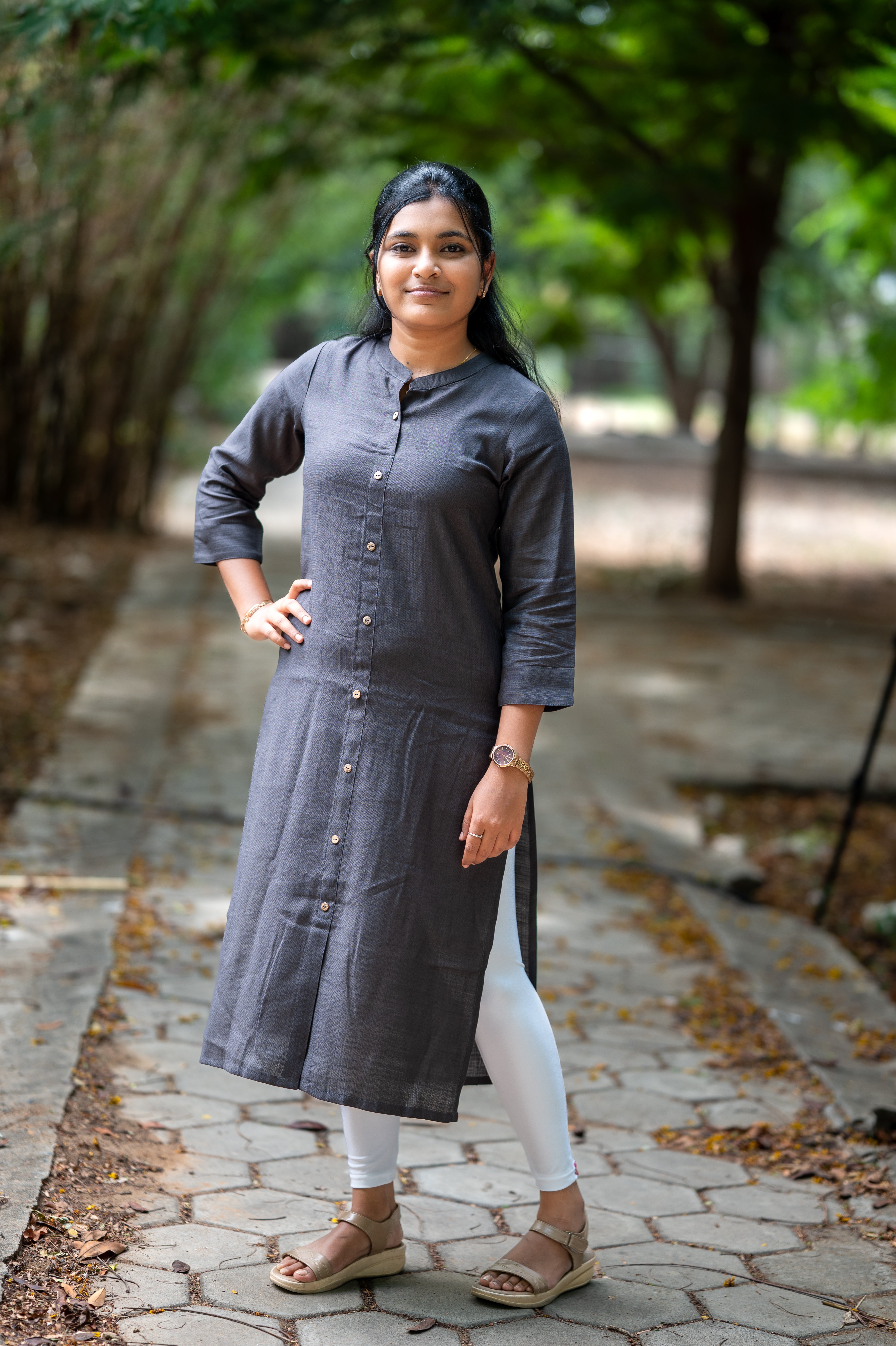 "🩶Charcoal Grey Elegance Kurti"