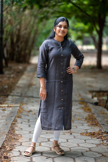 "🩶Charcoal Grey Elegance Kurti"