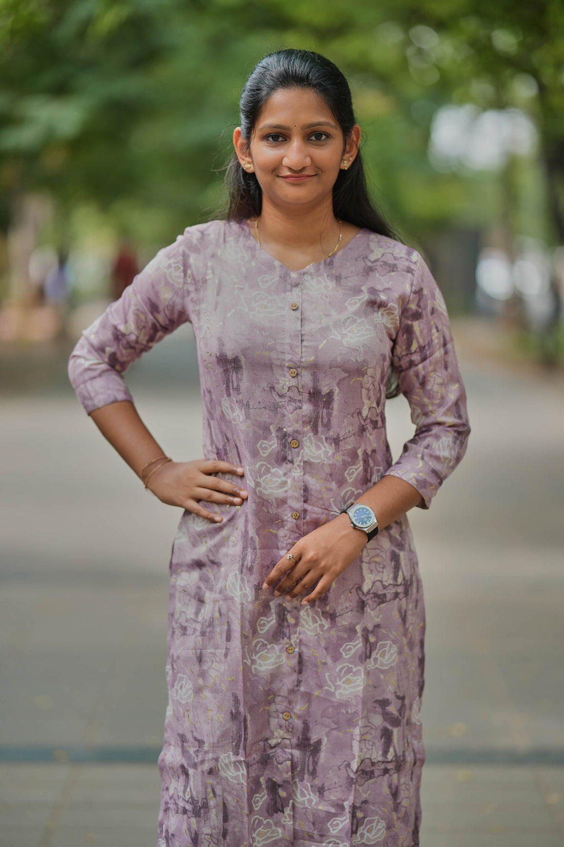💜 ''Purple Bloom Kurti'