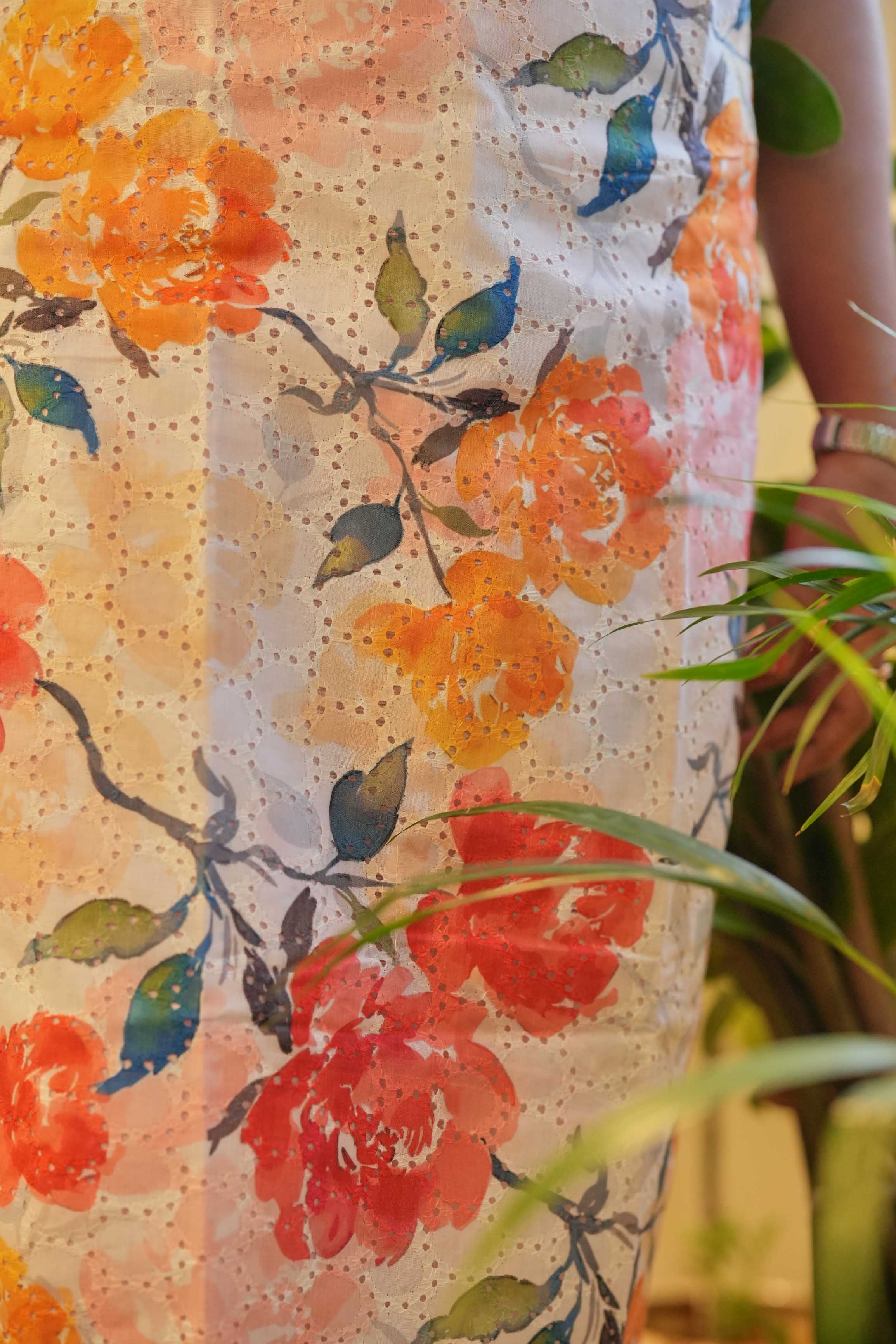 ''🧡Tropical Blossom Kurti 