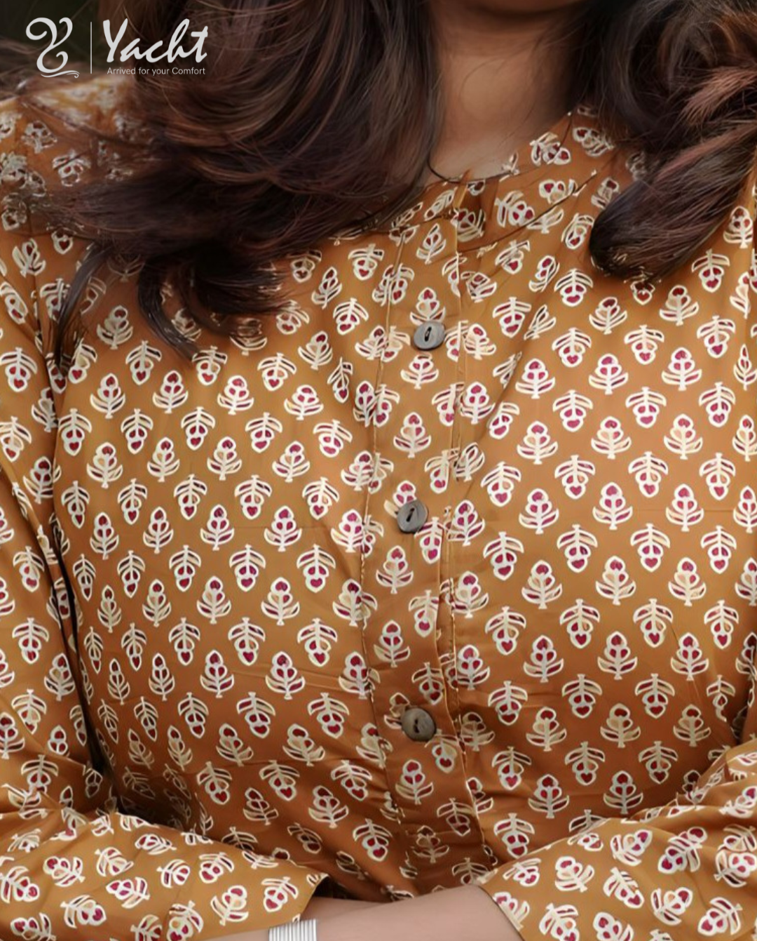 ✨ Golden Amber Bloom Kurti