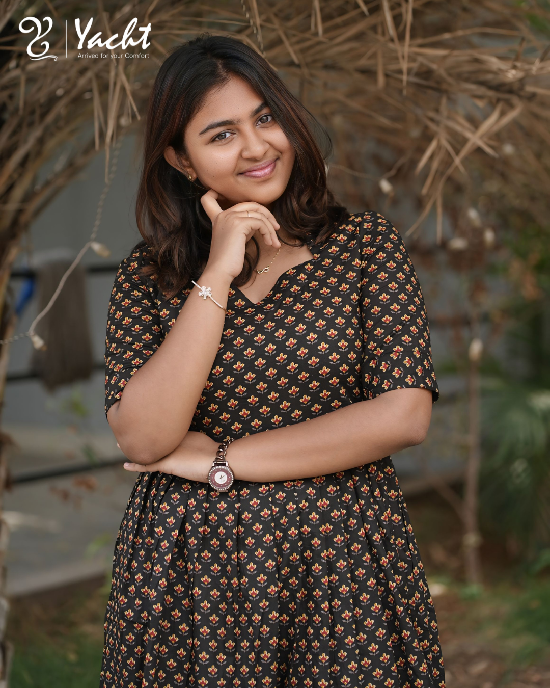 ✨ Ebony Blossom Anarkali