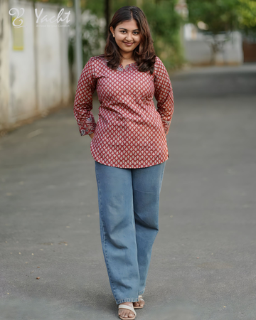 ✨ Ruby Blossom Elegance Kurti