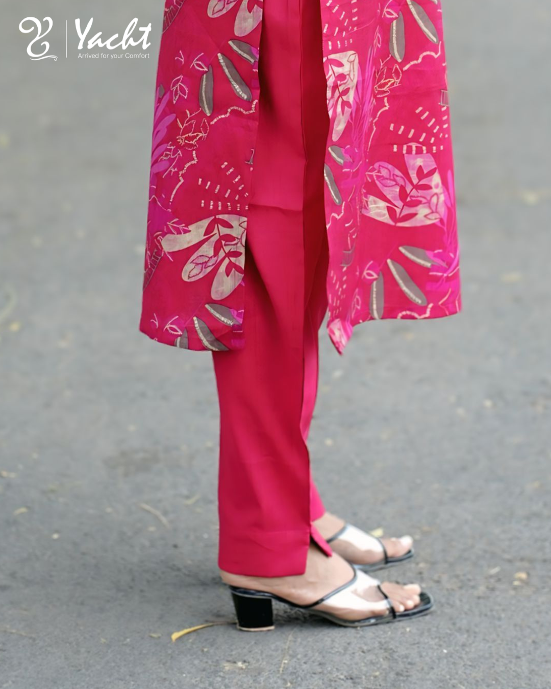 Berry Bloom Printed Kurti Set