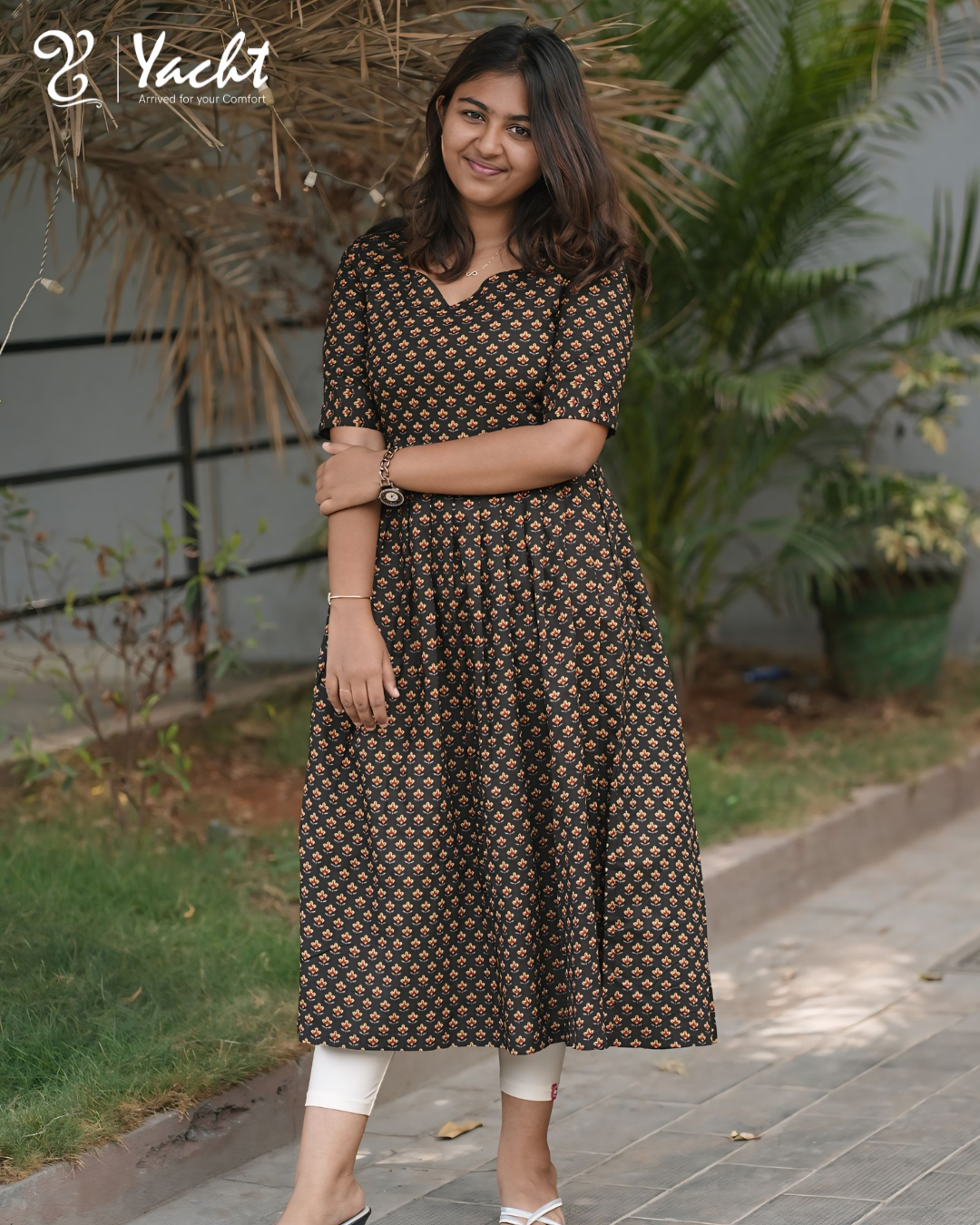 ✨ Ebony Blossom Anarkali