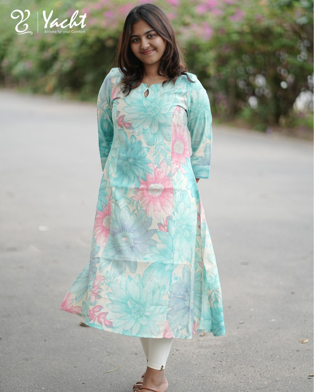 ✨ Aqua Bloom Grace Kurti