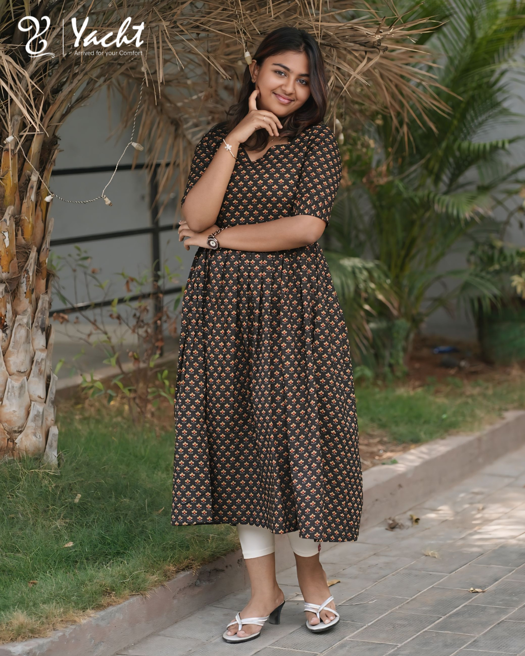 ✨ Ebony Blossom Anarkali