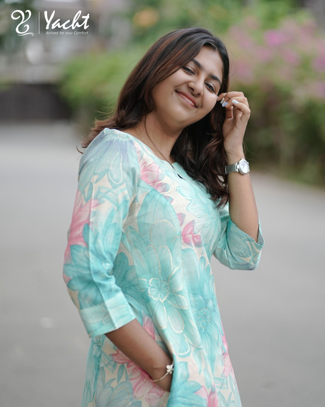 ✨ Aqua Bloom Grace Kurti