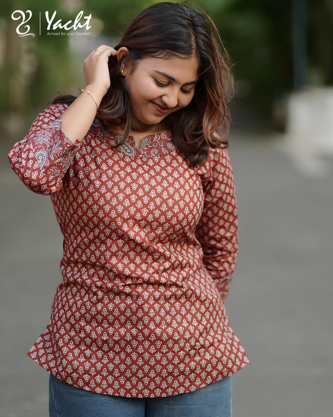 ✨ Ruby Blossom Elegance Kurti