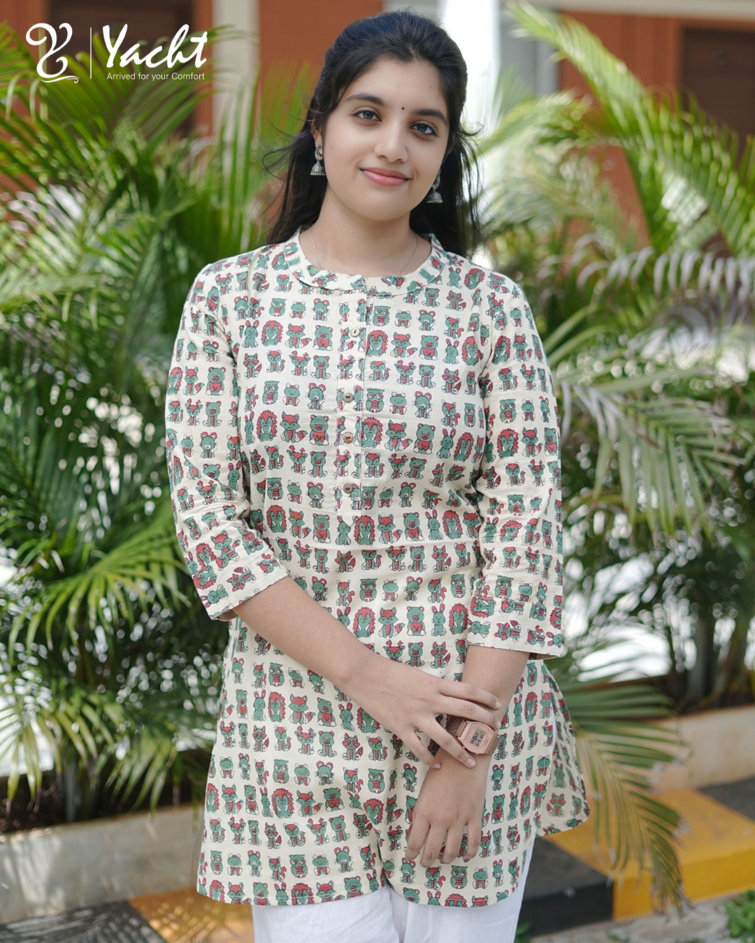 🧸 Whimsy Charm Printed Short Kurti 🧸