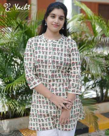 🧸 Whimsy Charm Printed Short Kurti 🧸