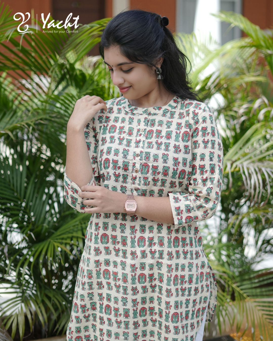 🧸 Whimsy Charm Printed Short Kurti 🧸