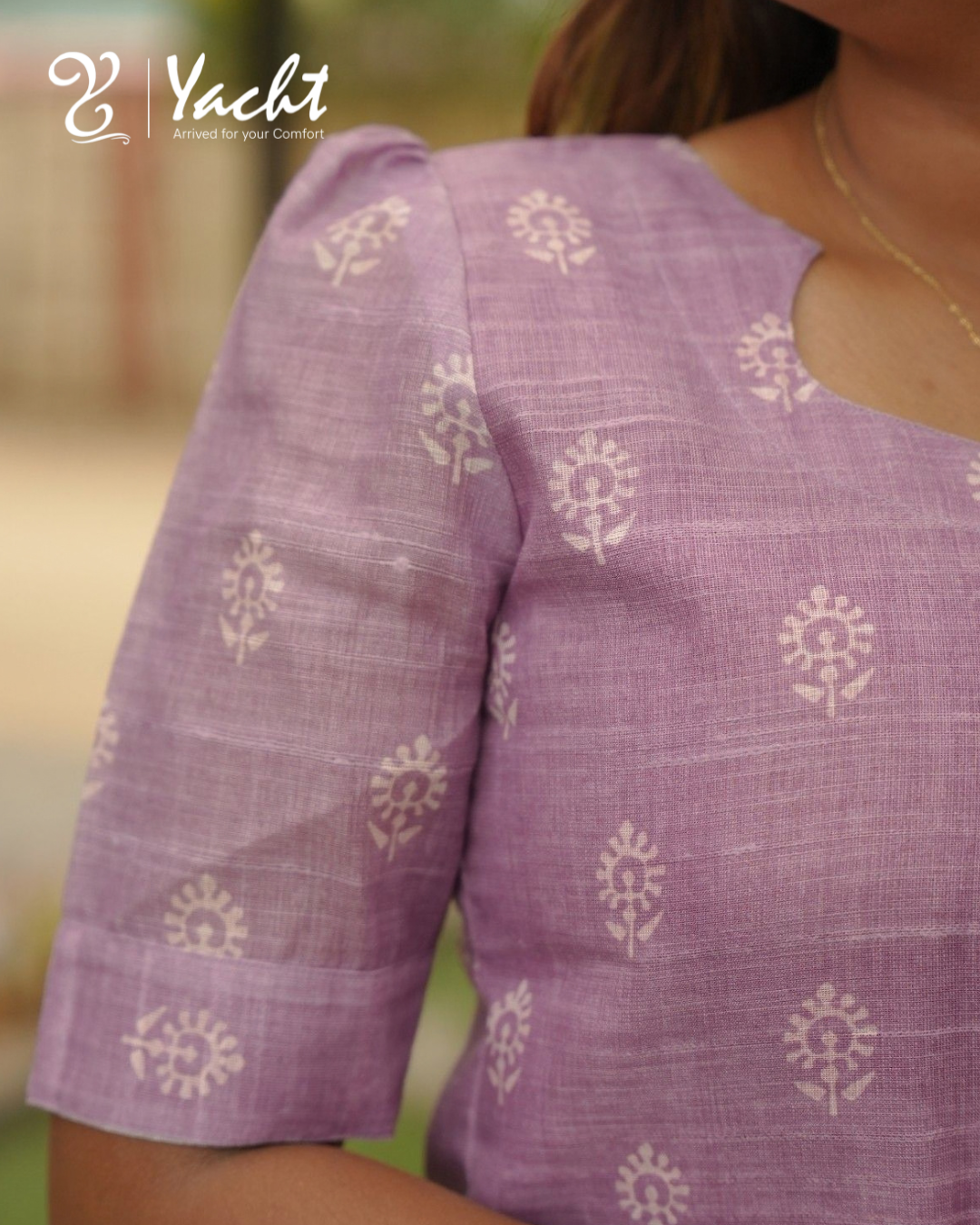 Lavender Printed Kurta Set