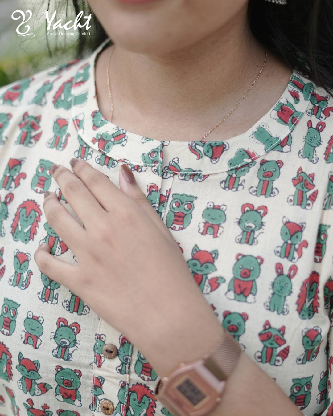 🧸 Whimsy Charm Printed Short Kurti 🧸