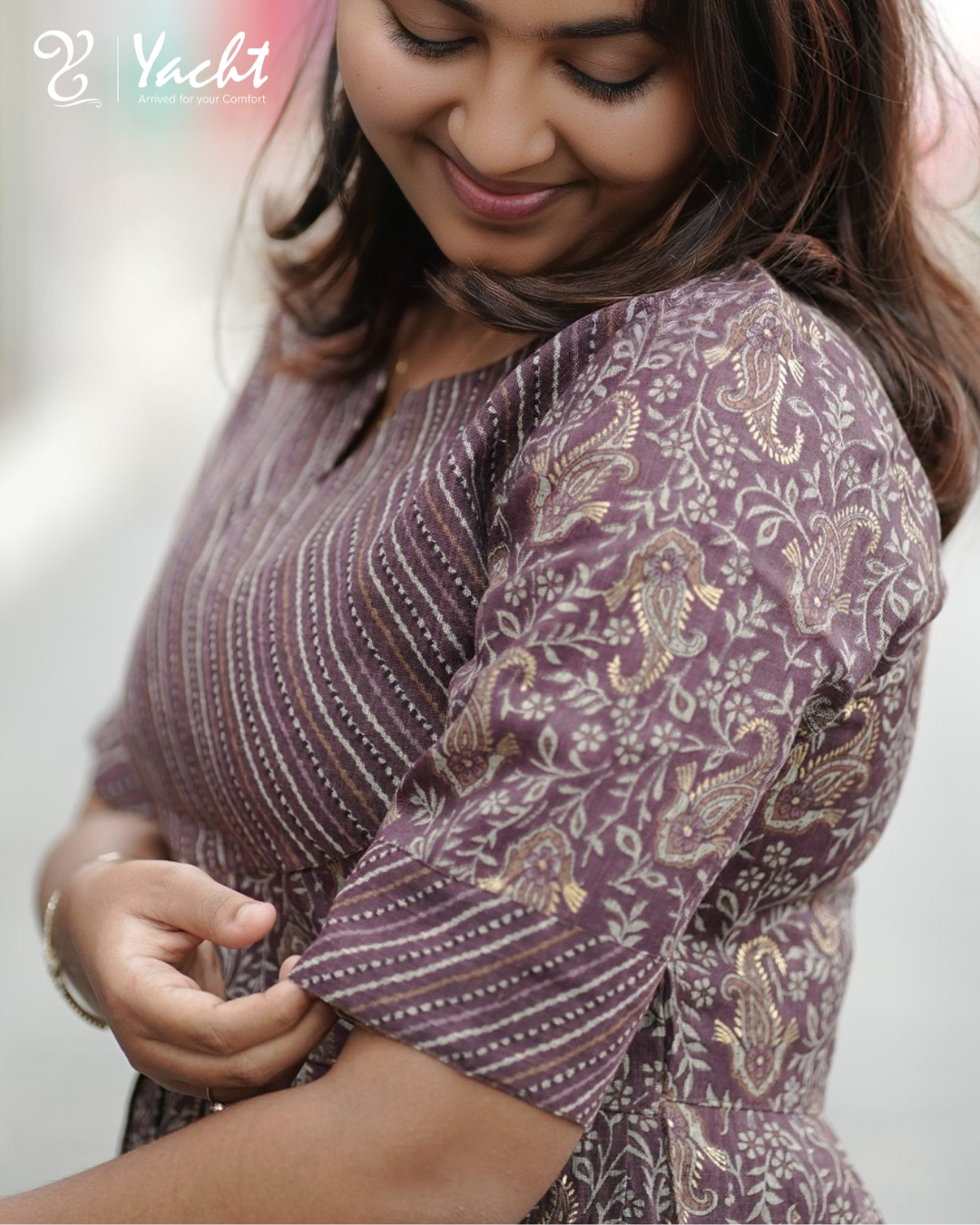 Mocha Vine Elegance Anarkali Kurti