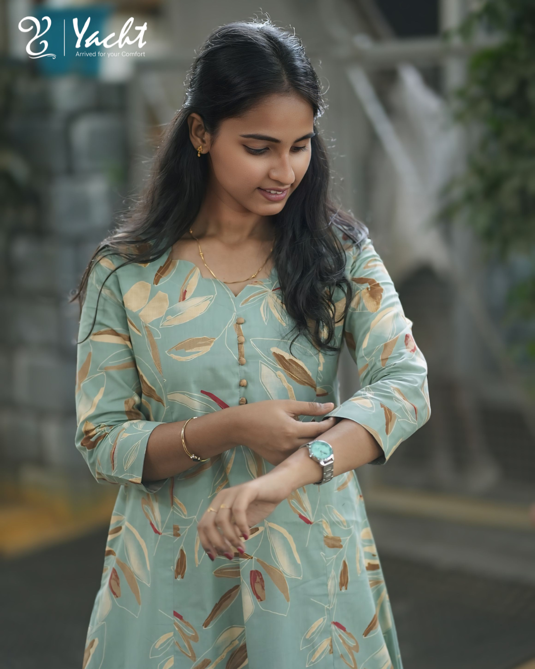 ✨ Sage Leaf Elegance Kurti