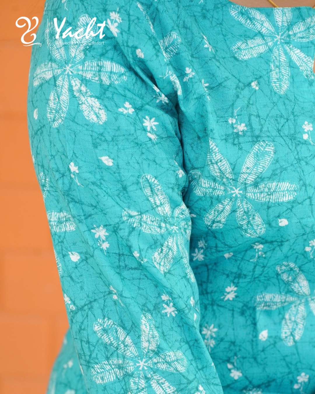 🌺Blue Coral Blossom Charm Kurti