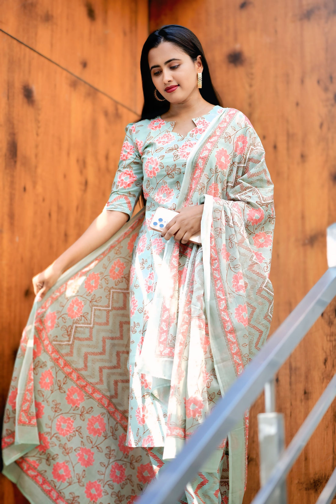 Mint Rose Elegance Kurti Set 1841