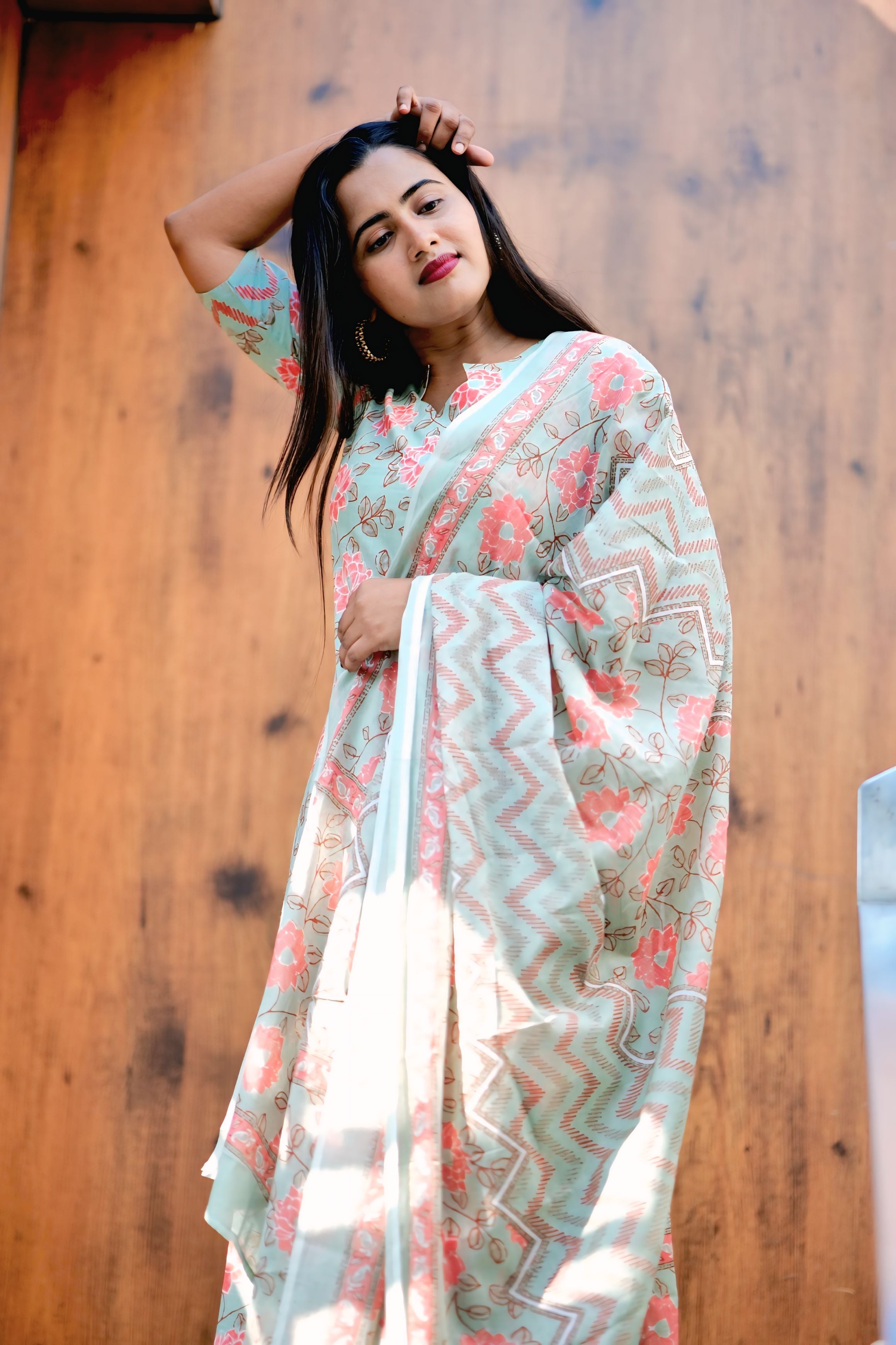 Mint Rose Elegance Kurti Set 1841