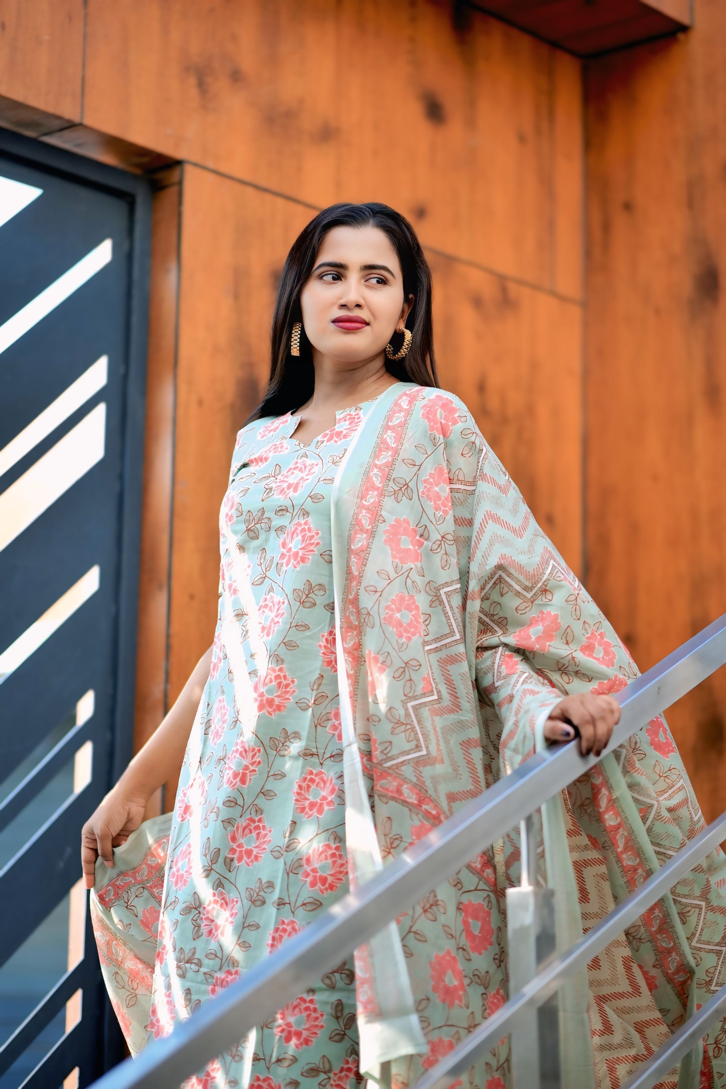Mint Rose Elegance Kurti Set 1841