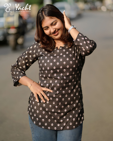 ✨ Midnight Bloom Charm Kurti