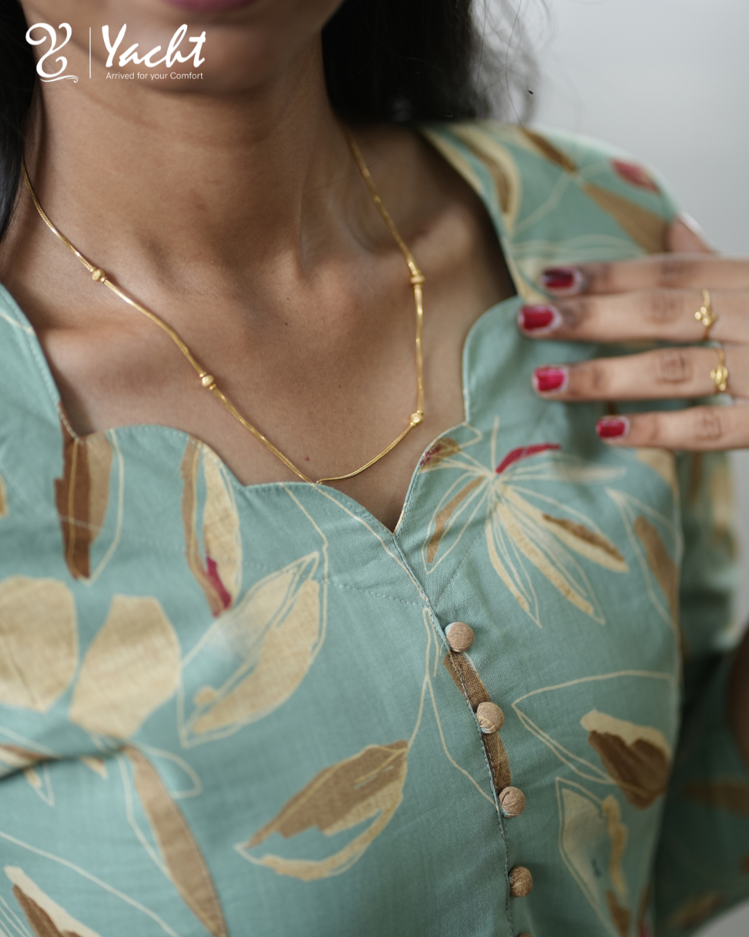 ✨ Sage Leaf Elegance Kurti