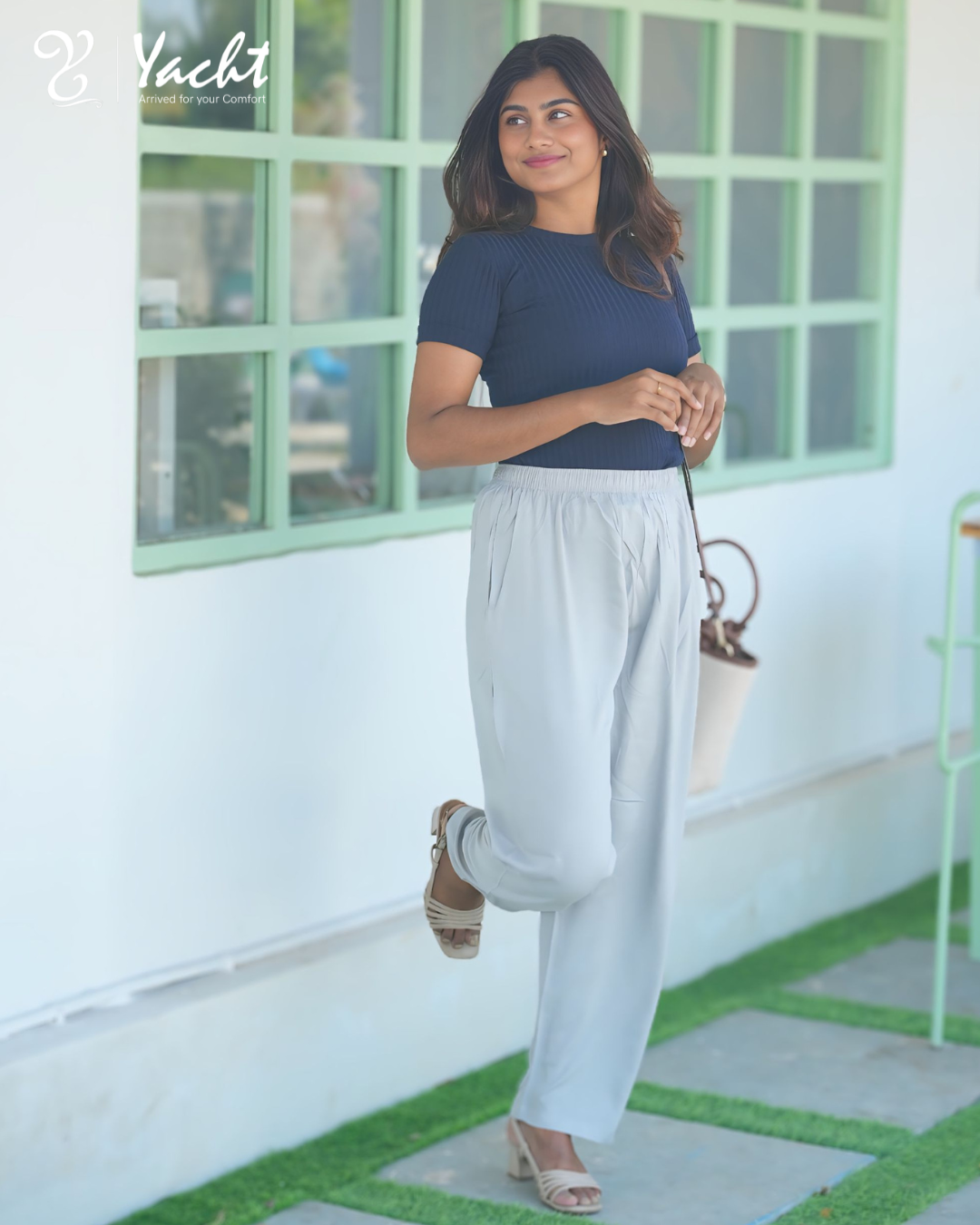 🤍 Silver Ease Straight Pants
