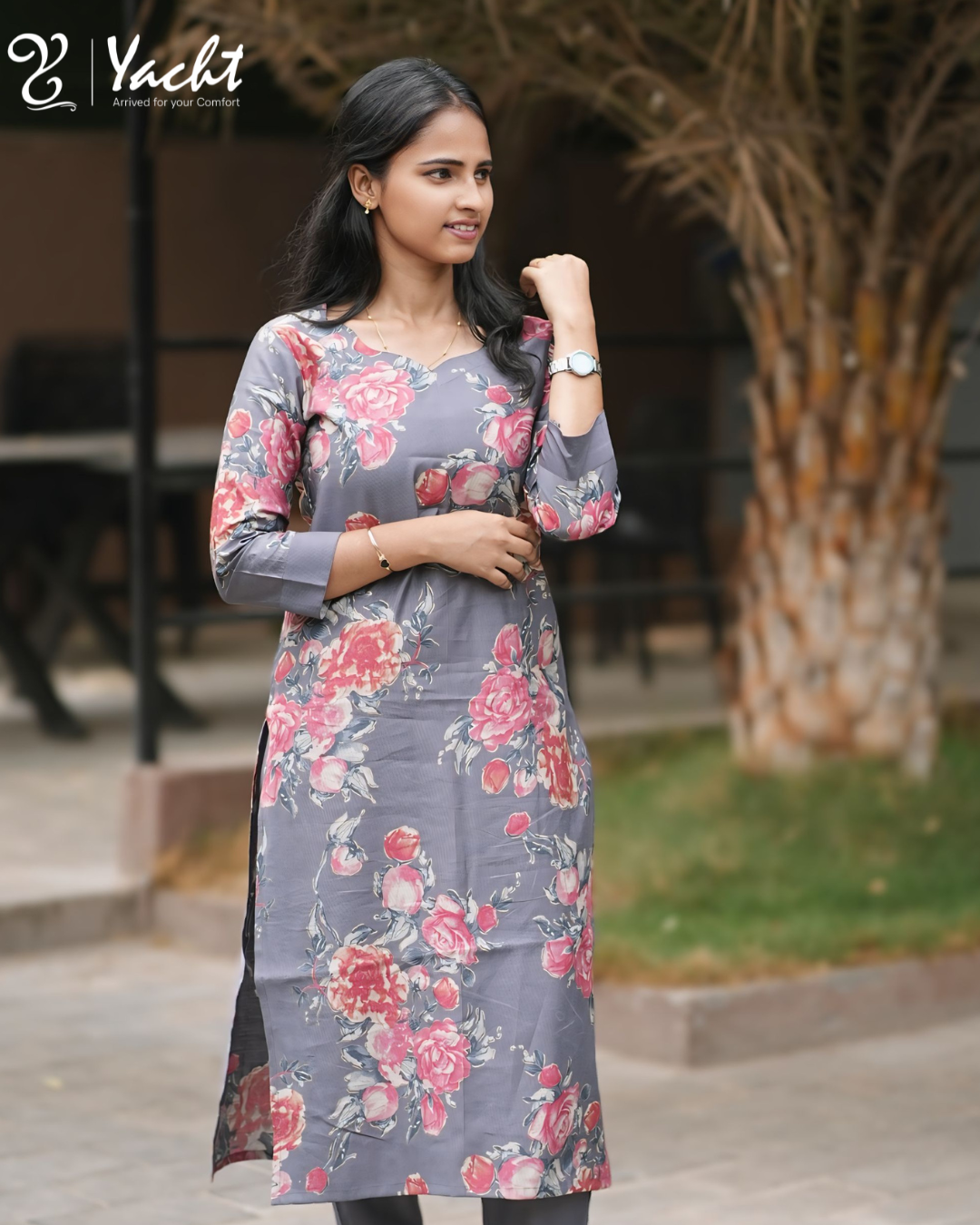 ✨Rose Mist Elegance Kurti