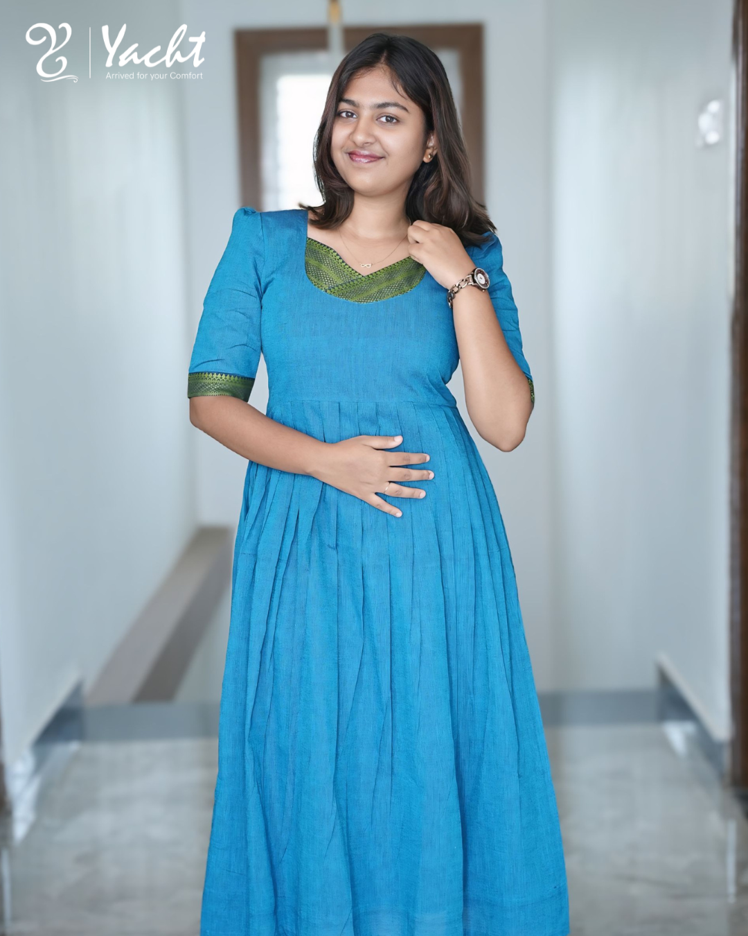 ✨ Azure Grace Flared Kurti