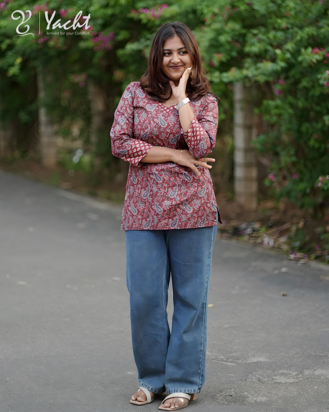 ✨ Rosewood Paisley Charm Kurti