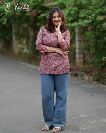 ✨ Rosewood Paisley Charm Kurti