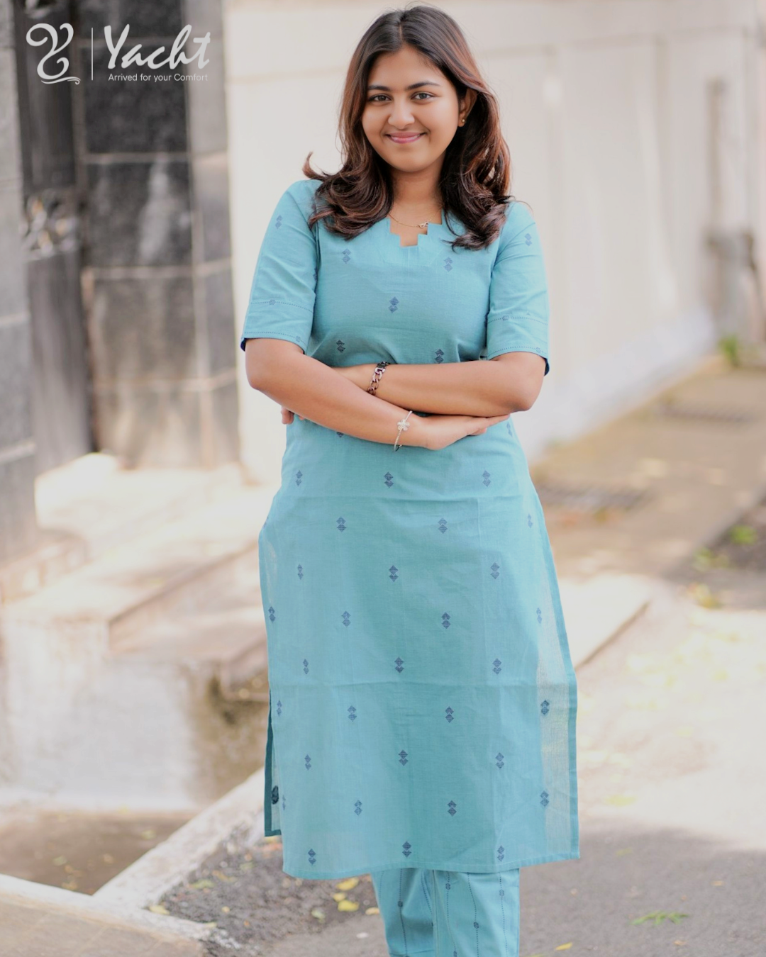 ✨ Aqua Serenity Kurti Set ✨