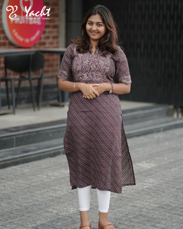 Vintage Plum Grace Straight Kurti