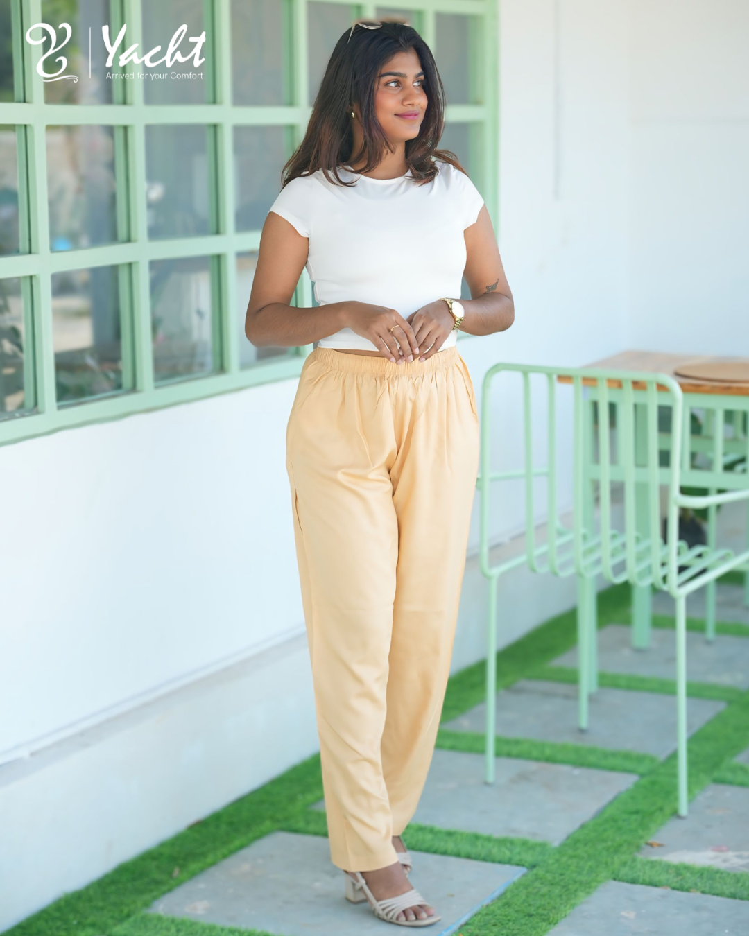 🧡Light sandal Straight Pants