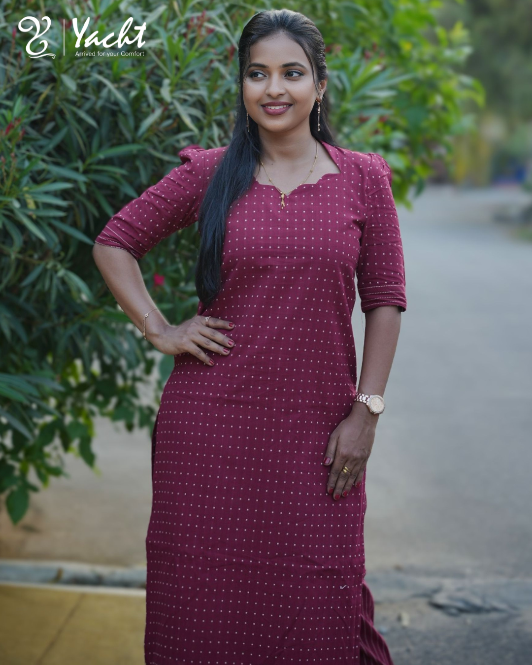 ✨Printed Straight-Cut Kurti with Notch Neck Design