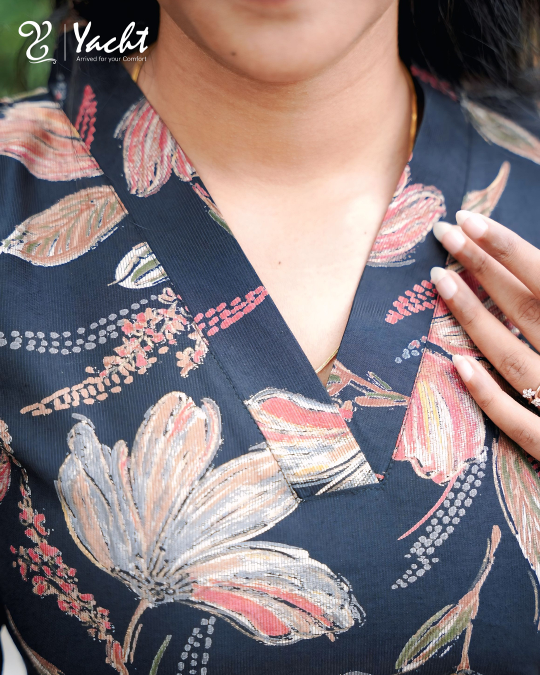 Midnight Floral Elegance Kurti Set