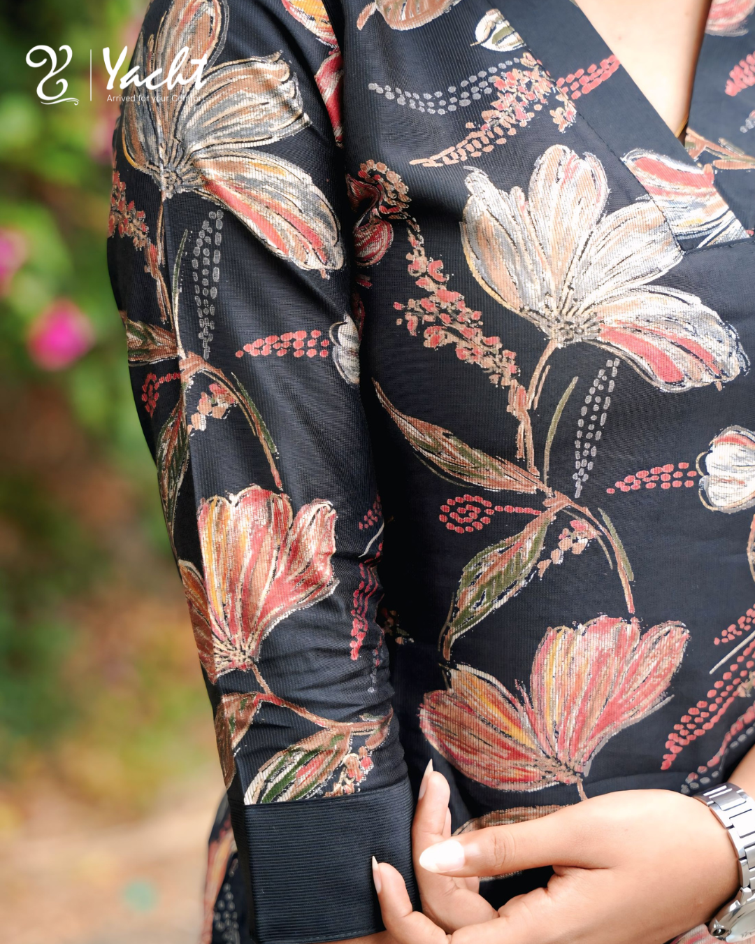 Midnight Floral Elegance Kurti Set