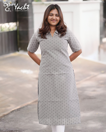 ✨ Silver Mist Elegance Kurti ✨
