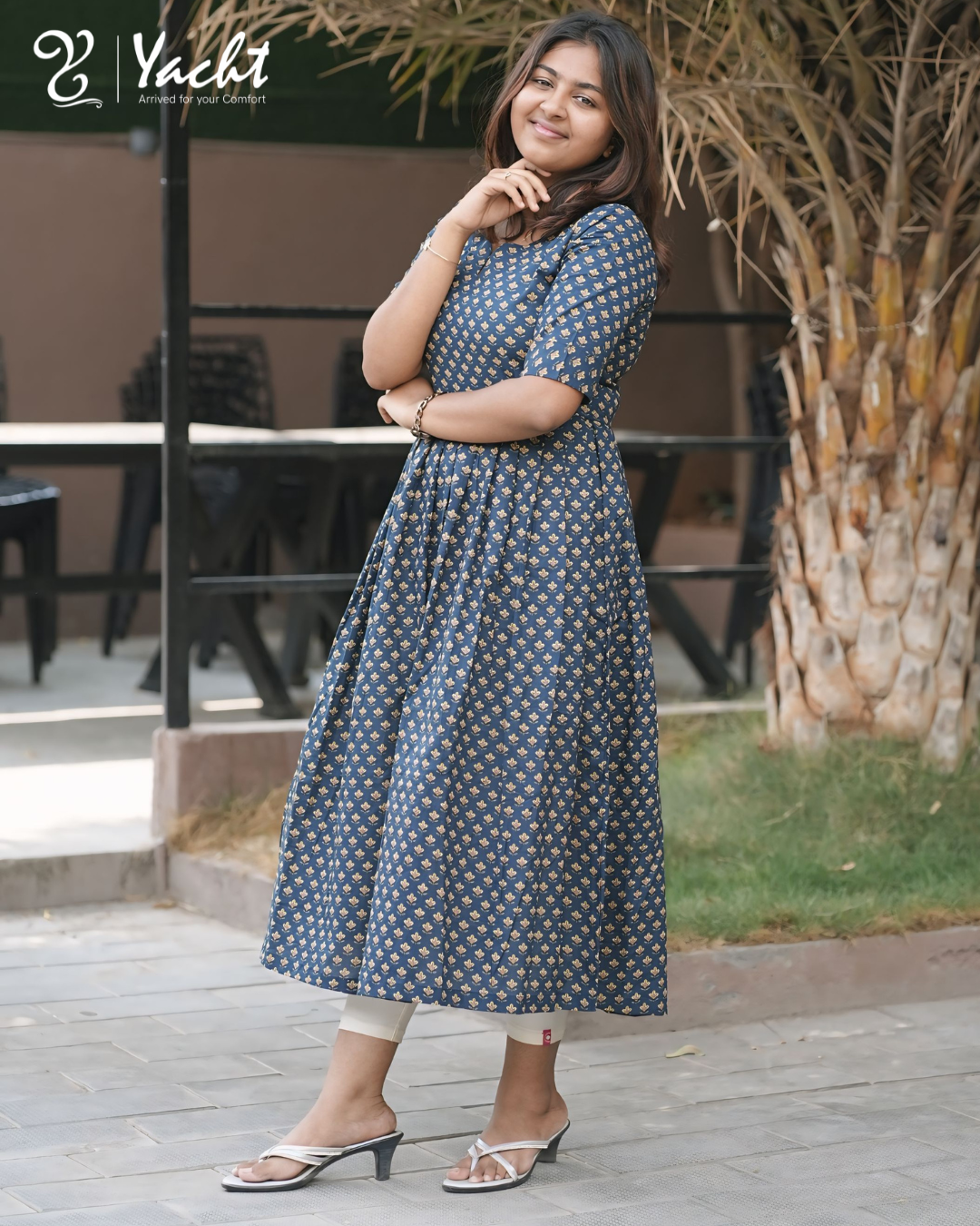 ✨Midnight Bloom Anarkali Kurti